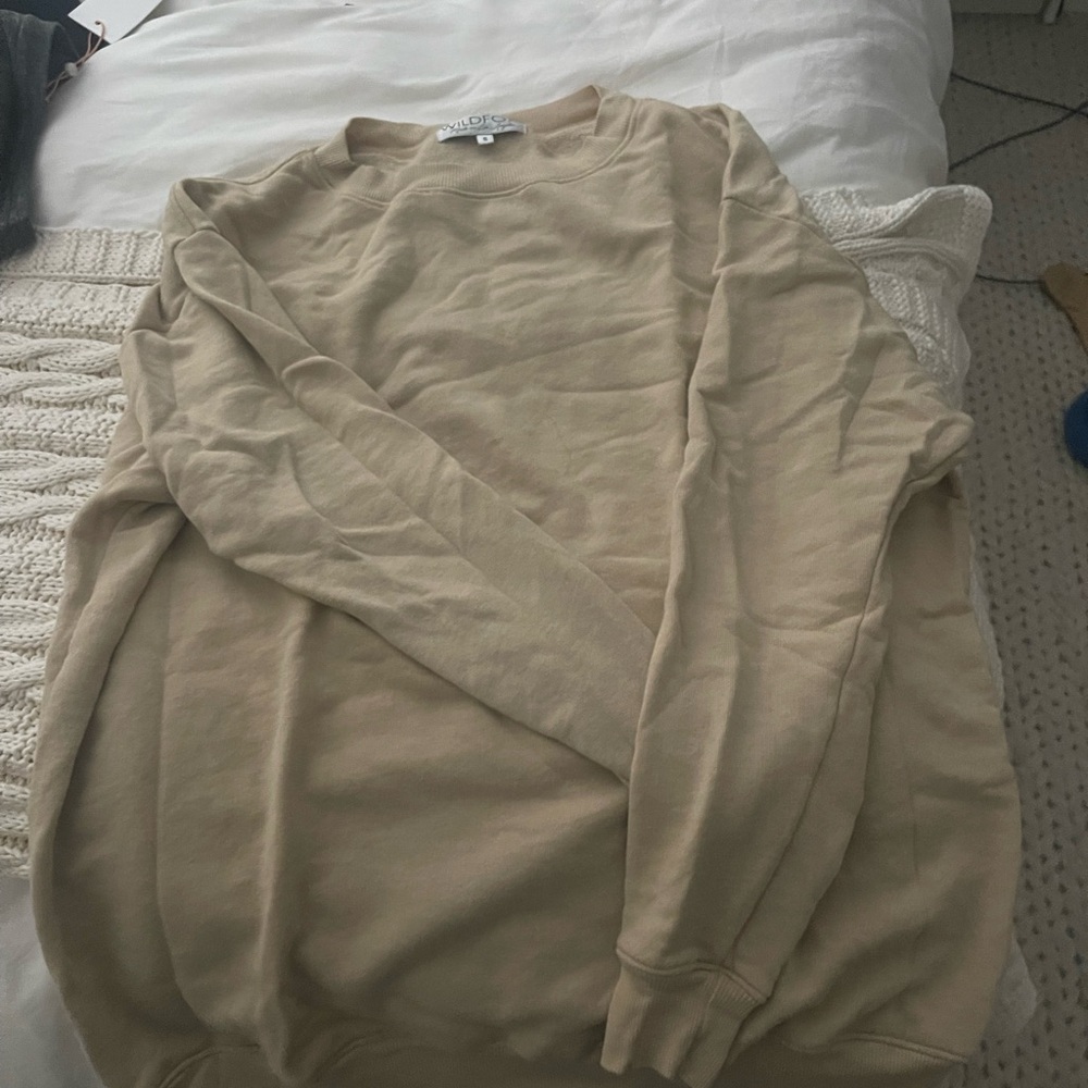 Wildfox Beige Crew Neck Sweater